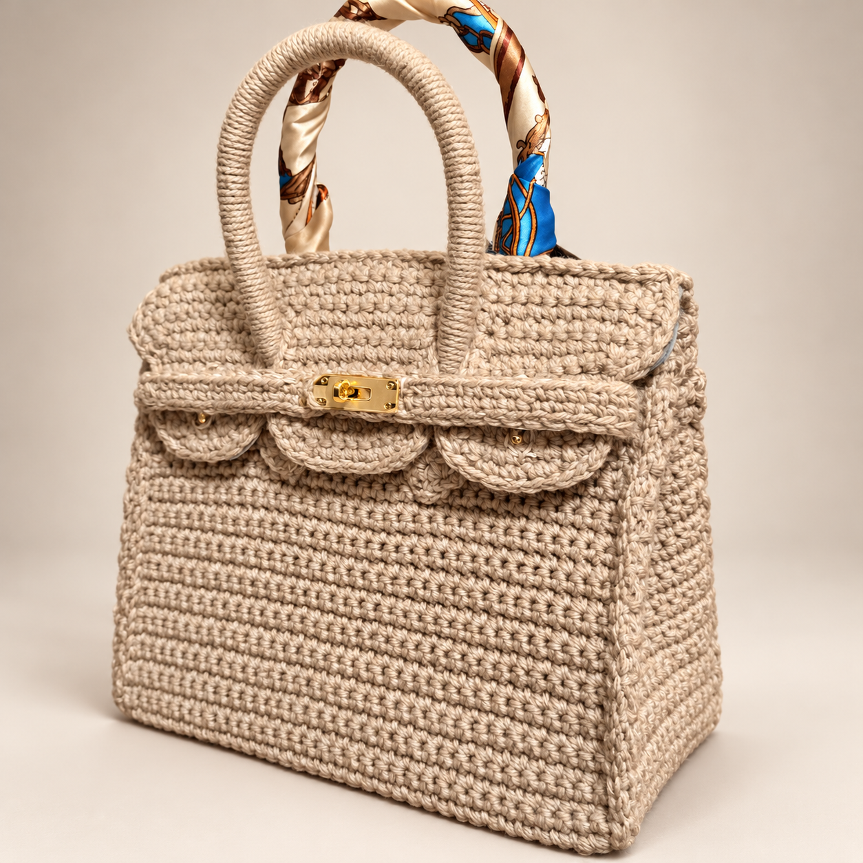 ZEUGE TASCHEN handcrafted crochet handbag prototype